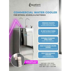 Aqua Kent Commercial Water Cooler AQ650 - Stainless Steel Hot & Cold Water Dispenser (5L)