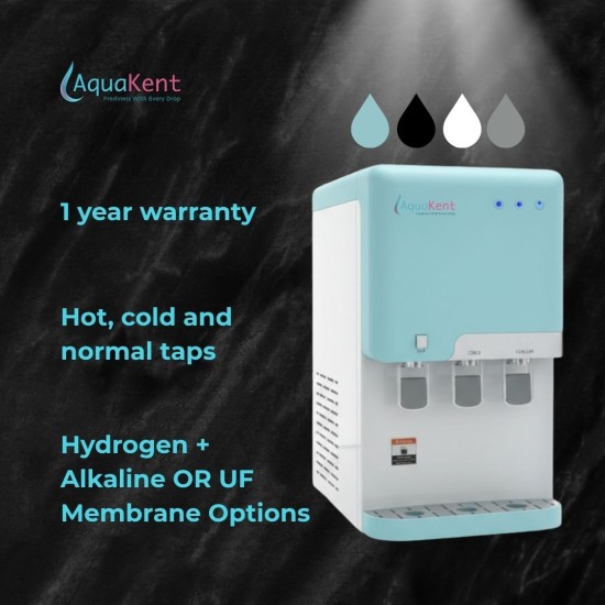 Hydrogen & Alkaline Aqua Kent Emerald Water Filter With Hot Cold and Normal 3 Taps