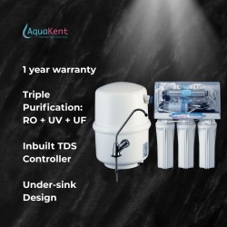 Kent Excell  Under-The-Counter / Kitchen Sink RO +UV+ UF Water Filter And Purifier.