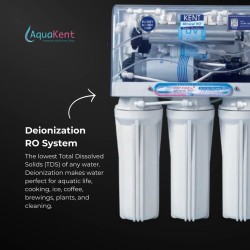 Deionized Water Filter Kent Excel 6 stage filtration with RO & Resin
