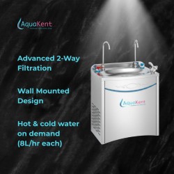 Aqua Kent Fully Stainless Steel Mini Hot And Cold Water Cooler Wall Mount Water Dispenser