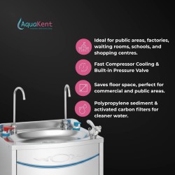 Aqua Kent Fully Stainless Steel Mini Hot And Cold Water Cooler Wall Mount Water Dispenser